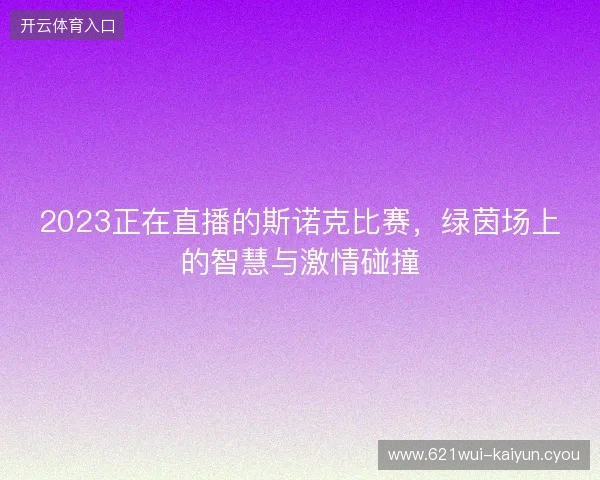 2023正在直播的斯诺克比赛，绿茵场上的智慧与激情碰撞